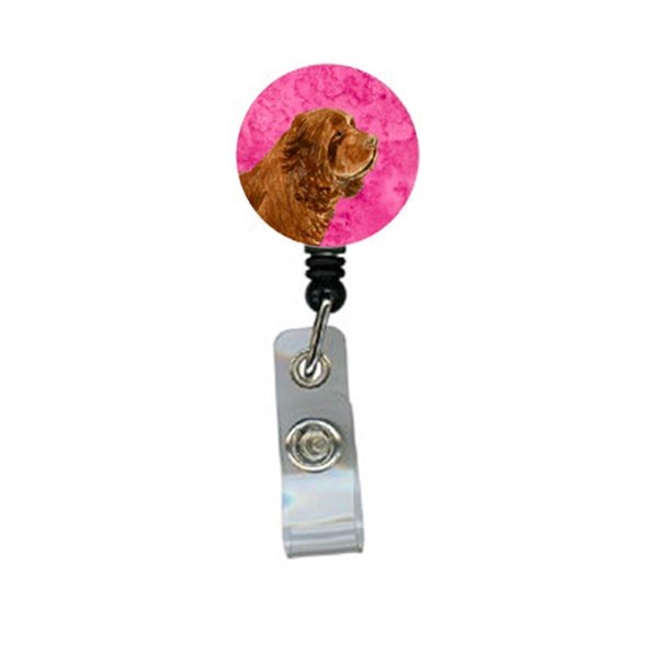 Carolines Treasures Sussex Spaniel Retractable Badge Reel Or Id Holder With Clip SS4786-PK-BR